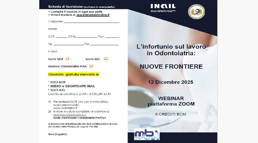 Clicca per accedere all'articolo L’infortunio sul lavoro in Odontoiatria: NUOVE FRONTIERE